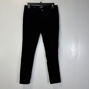 Ann Taylor LOFT Black Velvet Super Skinny Pants Sz 4P